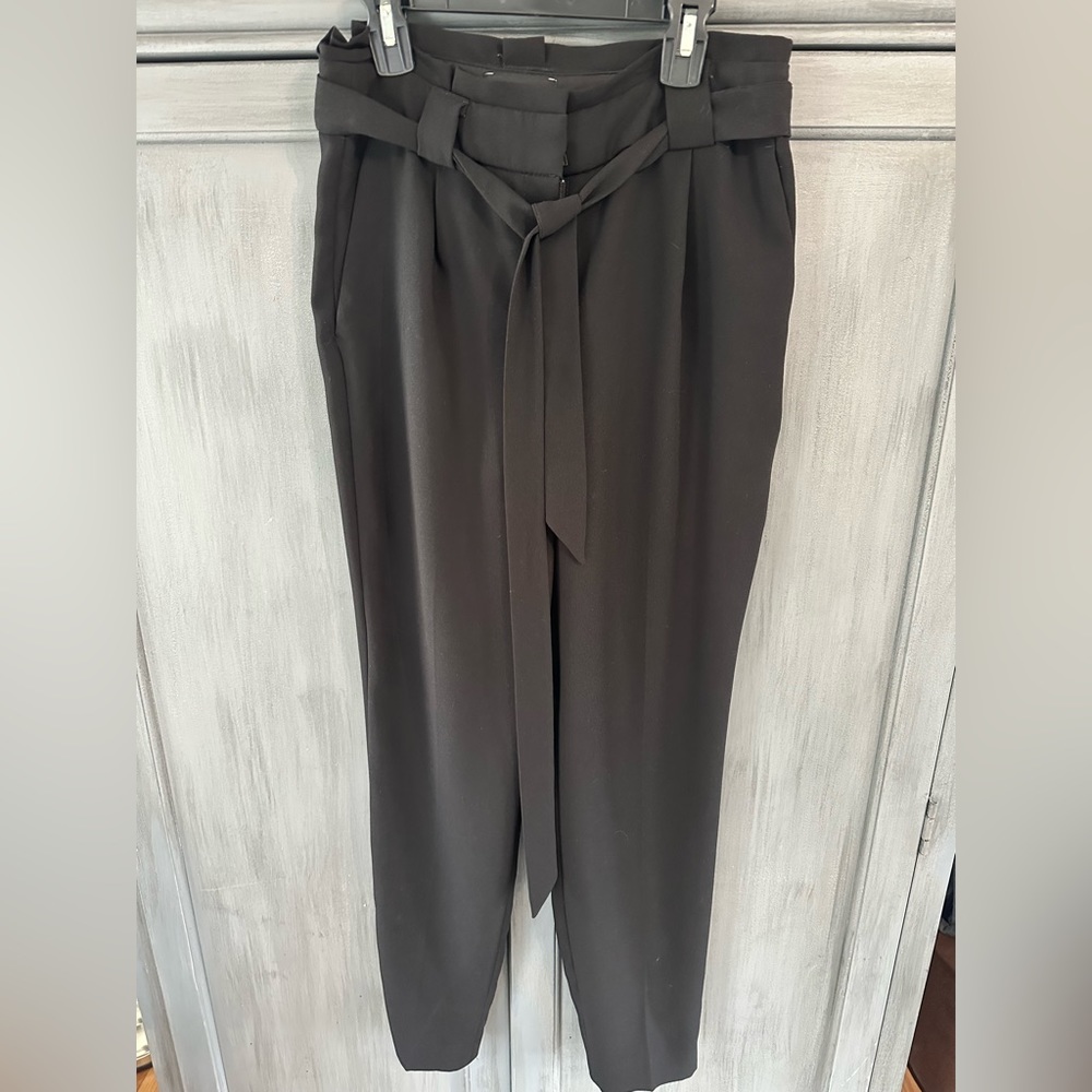 Express black paper-bag high waisted pants, size 4
